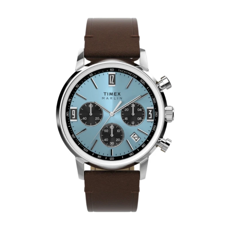 Timex Marlin Chronograph Tachymeter Ice Blue Dial Men's Watch- TW2Y66600